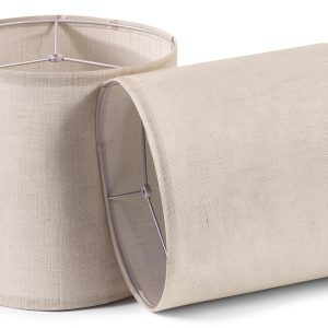 GO&SO Tall Drum Linen Lamp Shade White Texture Modern-0