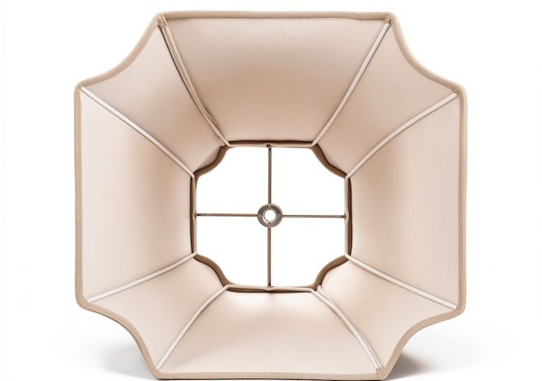 GO&SO Octagonal Fabric Lamp Shade Foldable Beige Replacement-4