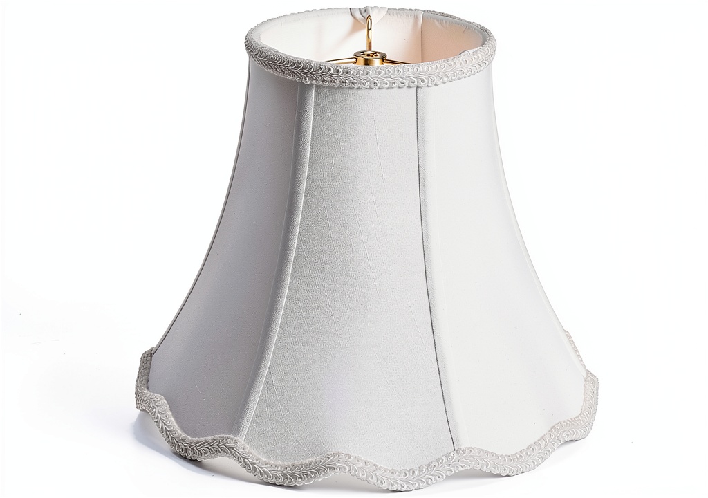 Installing Saangseon White Lamp Shade Art Deco Style Polyester Fabric on a wooden desk