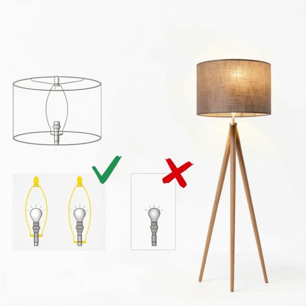 Koorle Linen Lamp Shade Beige Modern Wall Mount Lined-4