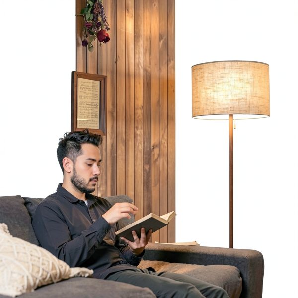 Koorle Linen Lamp Shade Beige Modern Wall Mount Lined-5