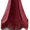 GO&SO Burgundy Victorian Lamp Shade Faux Silk Bell Shape-1