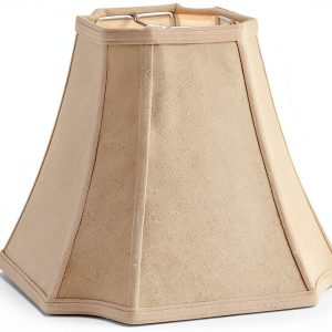 GO&SO Octagonal Fabric Lamp Shade Foldable Beige Replacement-0