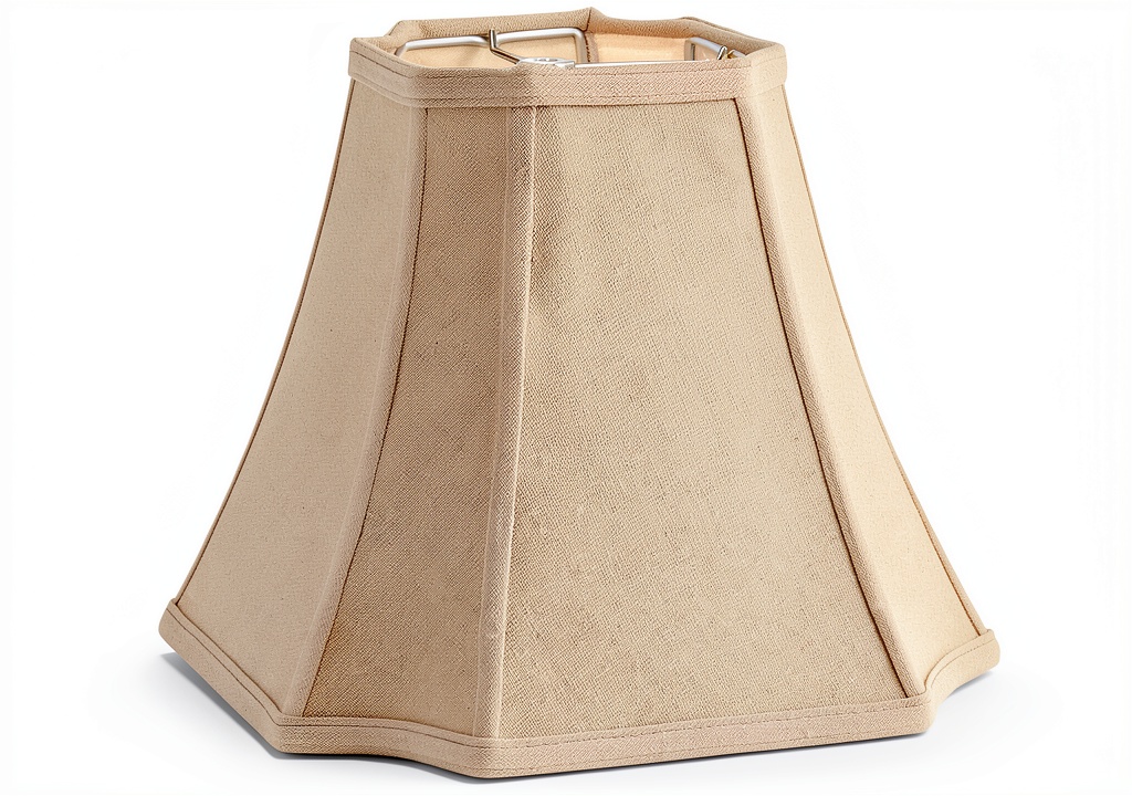 GO&SO Octagonal Fabric Lamp Shade in beige color on a table lamp
