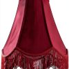 GO&SO Burgundy Victorian Lamp Shade Faux Silk Bell Shape-4