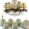 VIHOSE Clip On Lampshade French Toile Fabric Candle Bulb-0