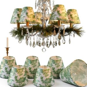 VIHOSE Clip On Lampshade French Toile Fabric Candle Bulb-0