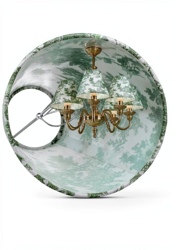 VIHOSE Clip On Lampshade French Toile Fabric Candle Bulb-6
