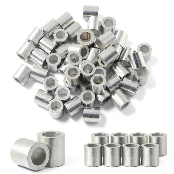 Auvotuis Aluminum Wire Rope Sleeves Crimp Loops Industrial-6