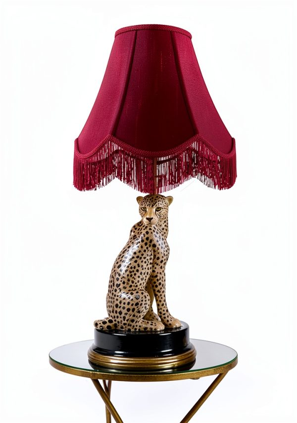 GO&SO Burgundy Victorian Lamp Shade Faux Silk Bell Shape-7