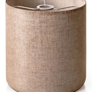 YoflowX Linen Drum Lampshade Modern Beige Floor Lamp-0