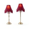 GO&SO Burgundy Victorian Lamp Shade Faux Silk Bell Shape-8