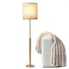 YoflowX Linen Drum Lampshade Modern Beige Floor Lamp-3