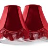 GO&SO Burgundy Victorian Lamp Shade Faux Silk Bell Shape-0