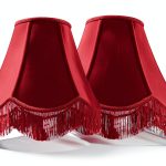 GO&SO Burgundy Victorian Lamp Shade Faux Silk Bell Shape-0