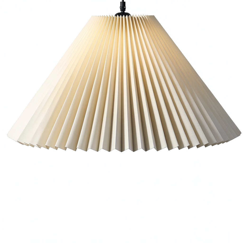 Luofulong pleated lamp shade in cream color on a table lamp