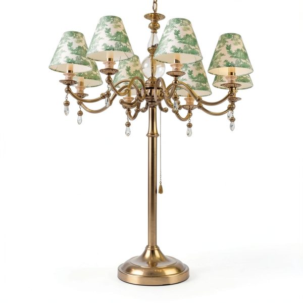 VIHOSE Clip On Lampshade French Toile Fabric Candle Bulb-3