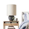 YoflowX Linen Drum Lampshade Modern Beige Floor Lamp-2