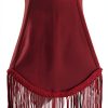 GO&SO Burgundy Victorian Lamp Shade Faux Silk Bell Shape-2