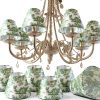 VIHOSE Clip On Lampshade French Toile Fabric Candle Bulb-7