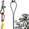 Wire Rope Crimping Loop Sleeves Silver Tone Aluminum-5