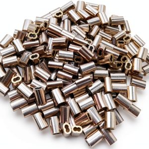 Wire Rope Crimping Loop Sleeves Silver Tone Aluminum-0