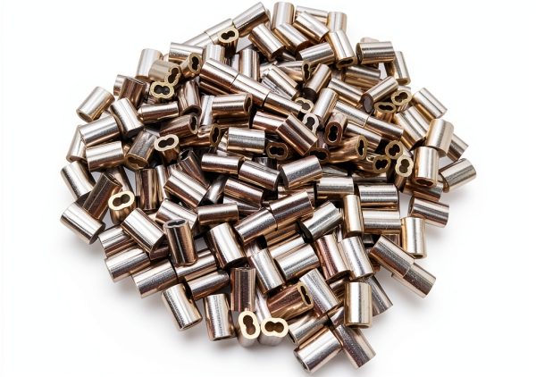 Wire Rope Crimping Loop Sleeves Silver Tone Aluminum-0