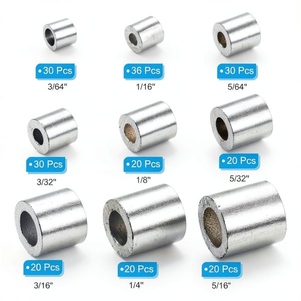 uxcell Wire Rope Crimping Loop Sleeves Aluminum-2