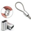 Wire Rope Crimping Loop Sleeves Silver Tone Aluminum-3