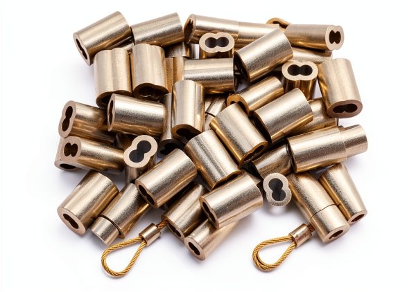 Wire Rope Crimping Loop Sleeves Silver Tone Aluminum-4