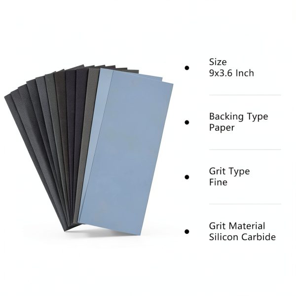 Sandpaper 12PCS Assortment by Newkita – 12 Grits Wet/Dry 9x3.6in-6