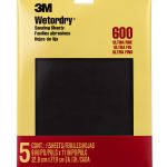 3M Wet or Dry Sandpaper 9x11 Inch 600 Grit Ultra Fine 5 Sheets Pack-0