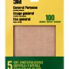 3M Sandpaper 100 Grit 5 Sheet Pack 9 in x 11 in Medium Aluminum Oxide-0